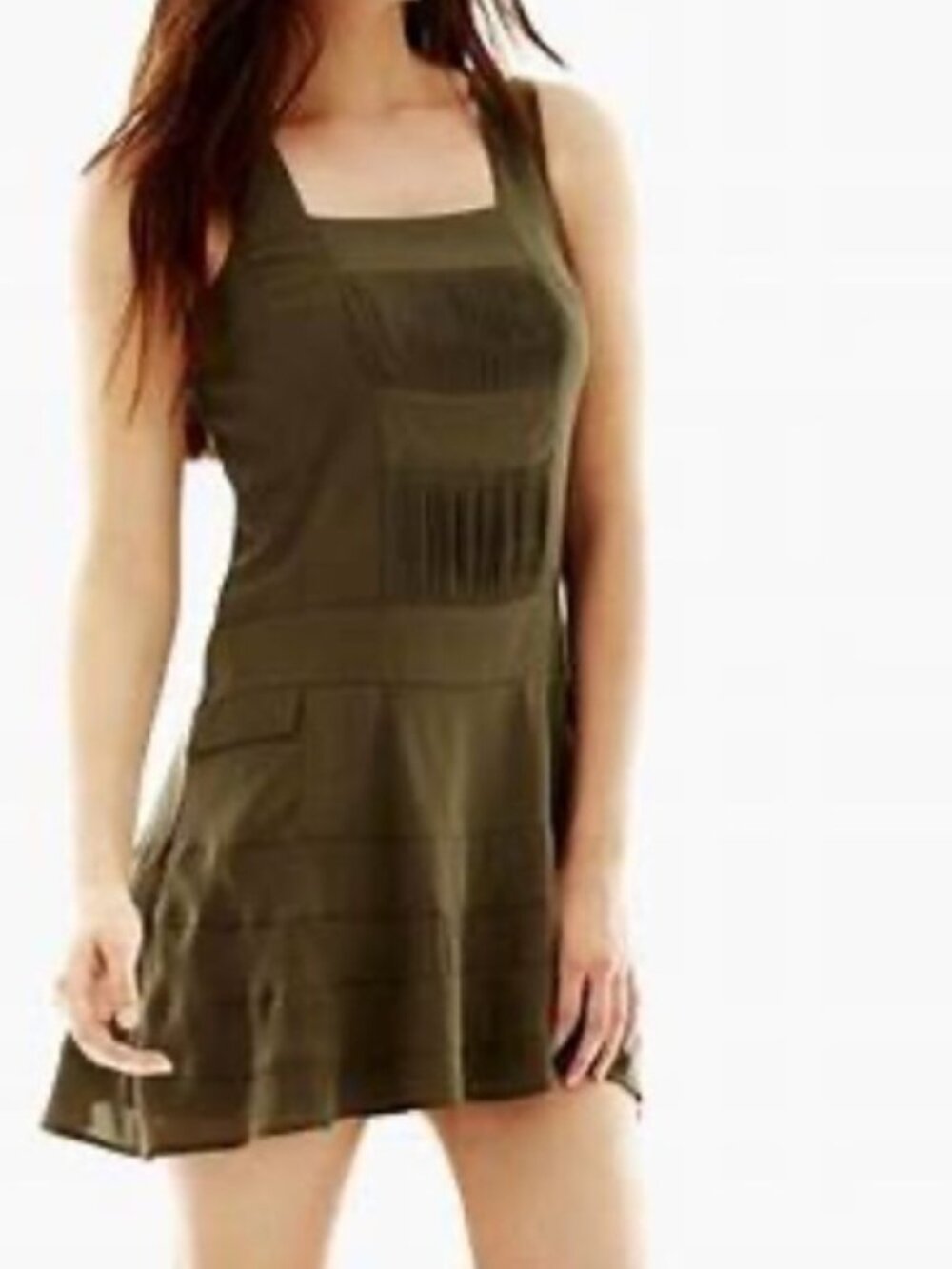 L'Amour Nanette Lepore Apron Women's Juniors Dress  in‎ Olive Green Size  M